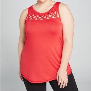 Lane Bryant LIVI active Crisscross Yoke tank